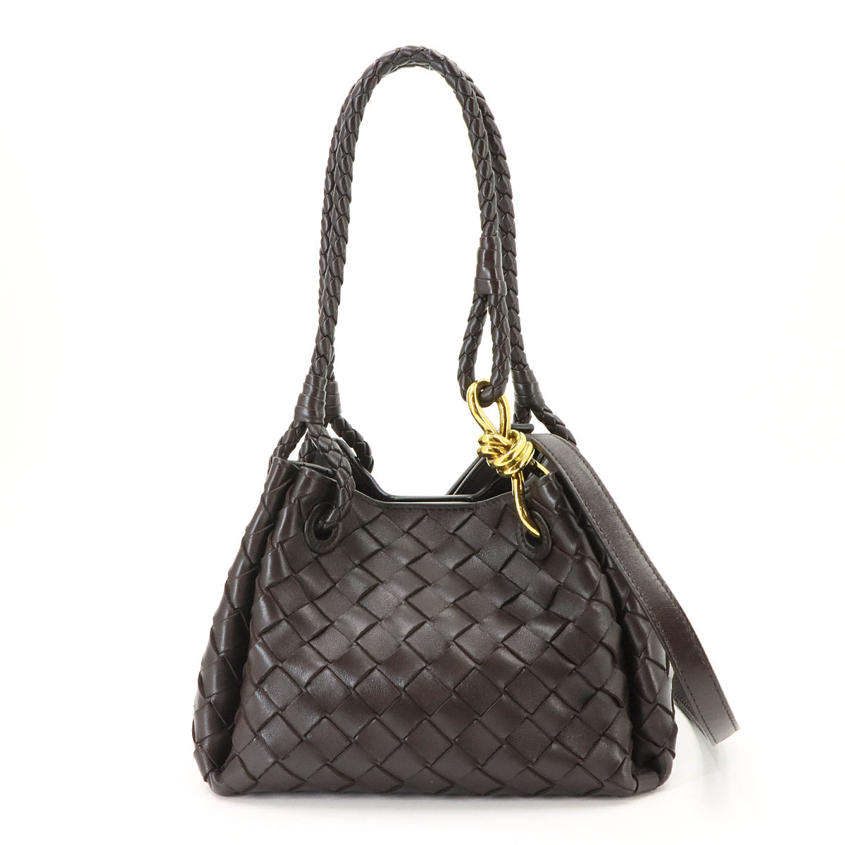 Intrecciato Small Parachute Shoulder Bag Fondente 796569