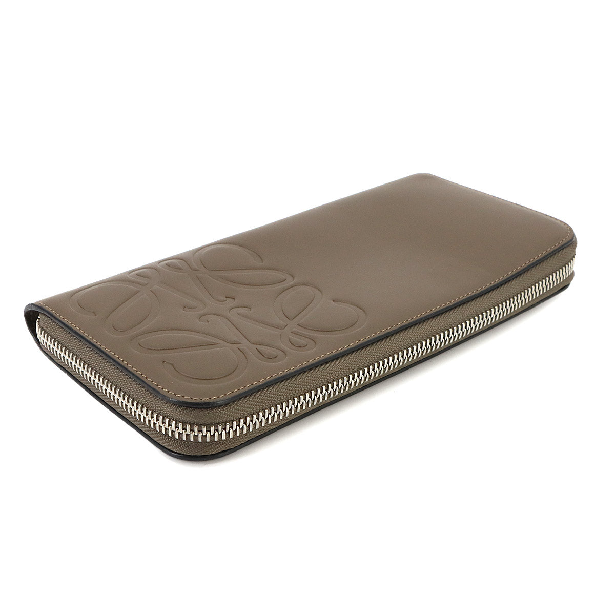Zipped Around Long Wallet Leather Brown Anagram Purse