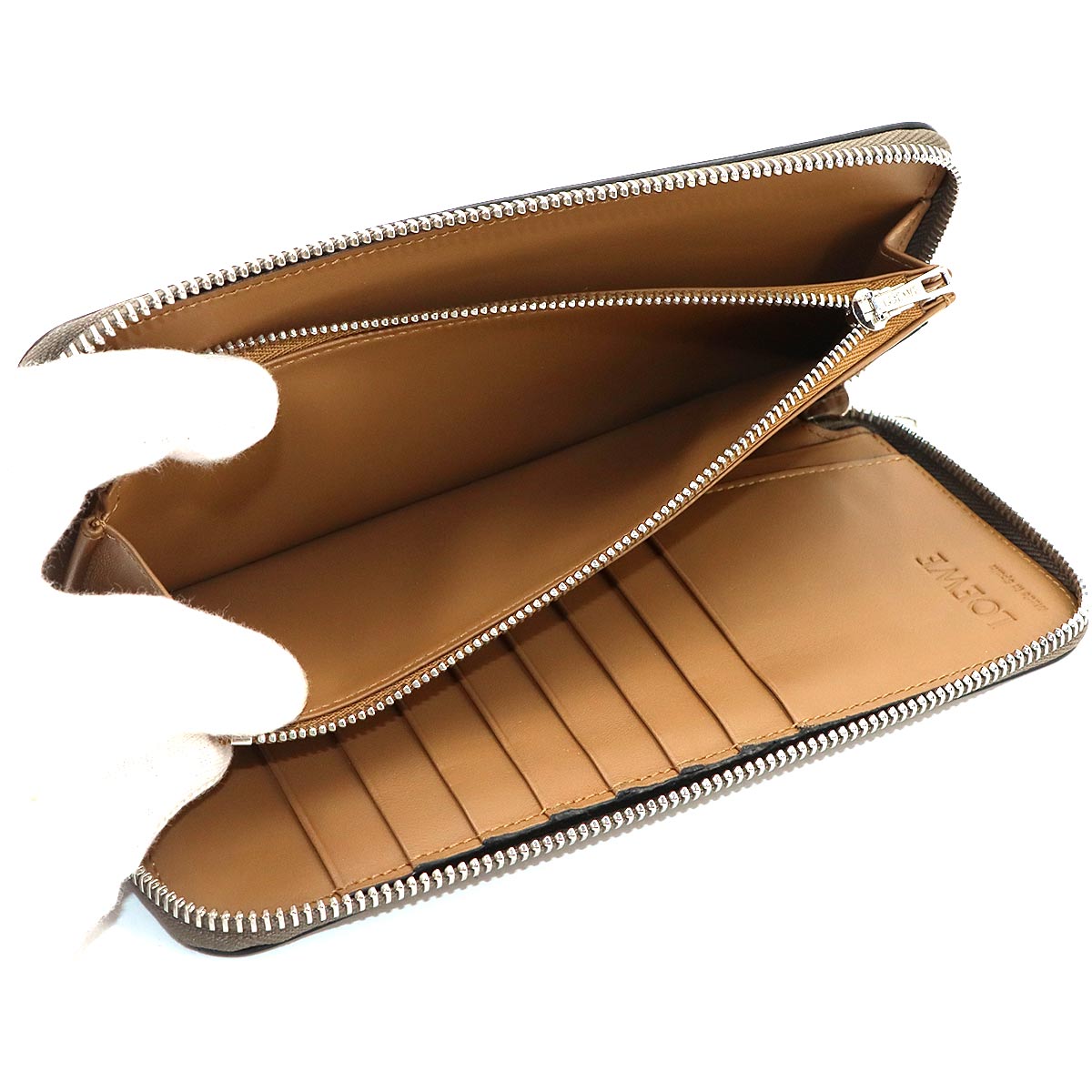 Zipped Around Long Wallet Leather Brown Anagram Purse