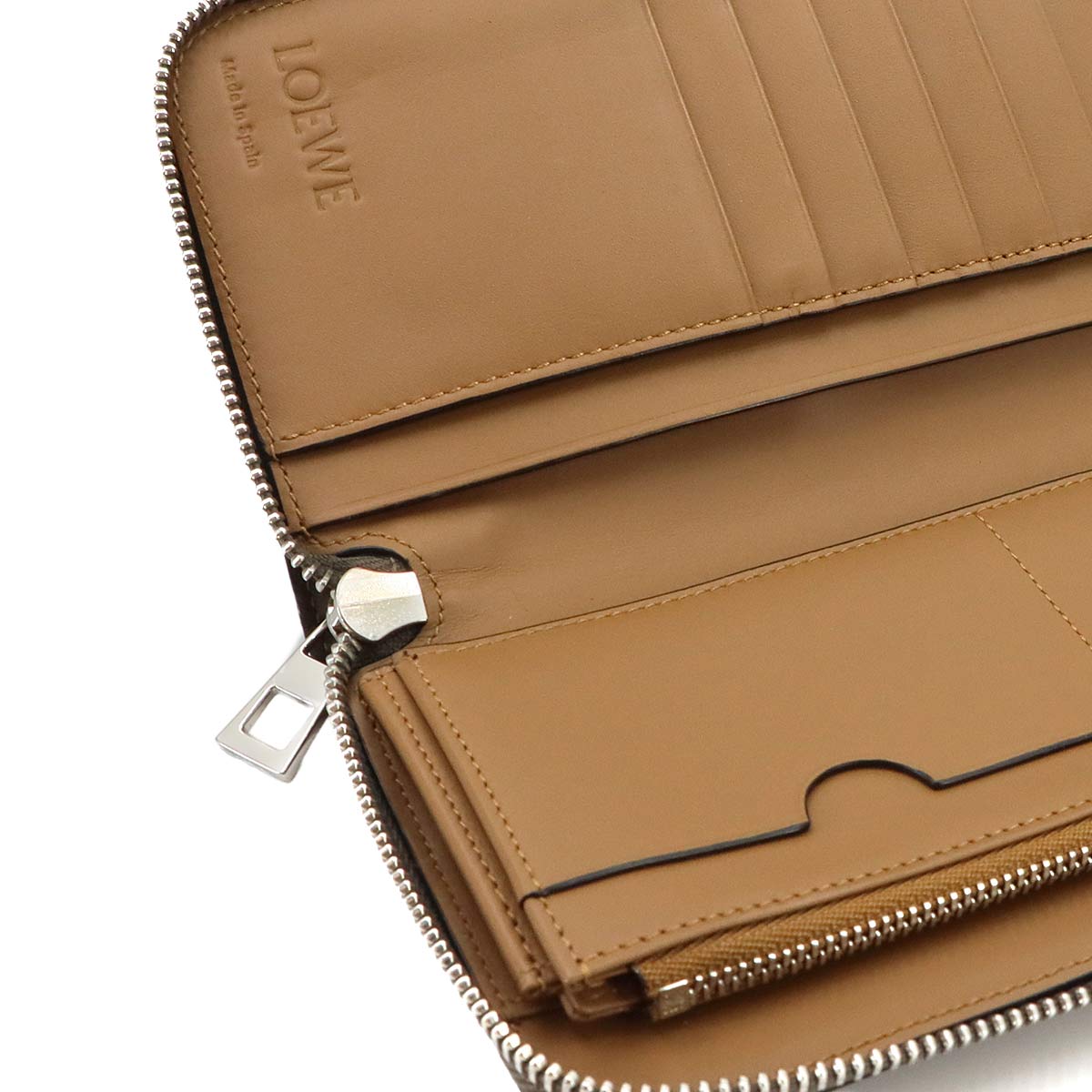 Zipped Around Long Wallet Leather Brown Anagram Purse