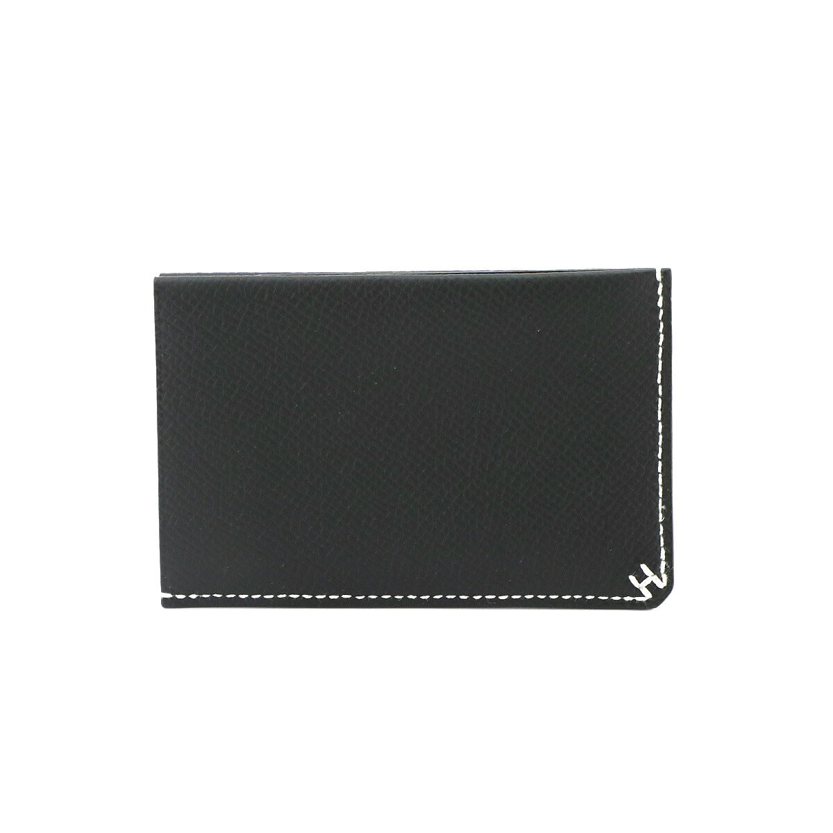 H Sellier Card Case Veau Epsom Black
