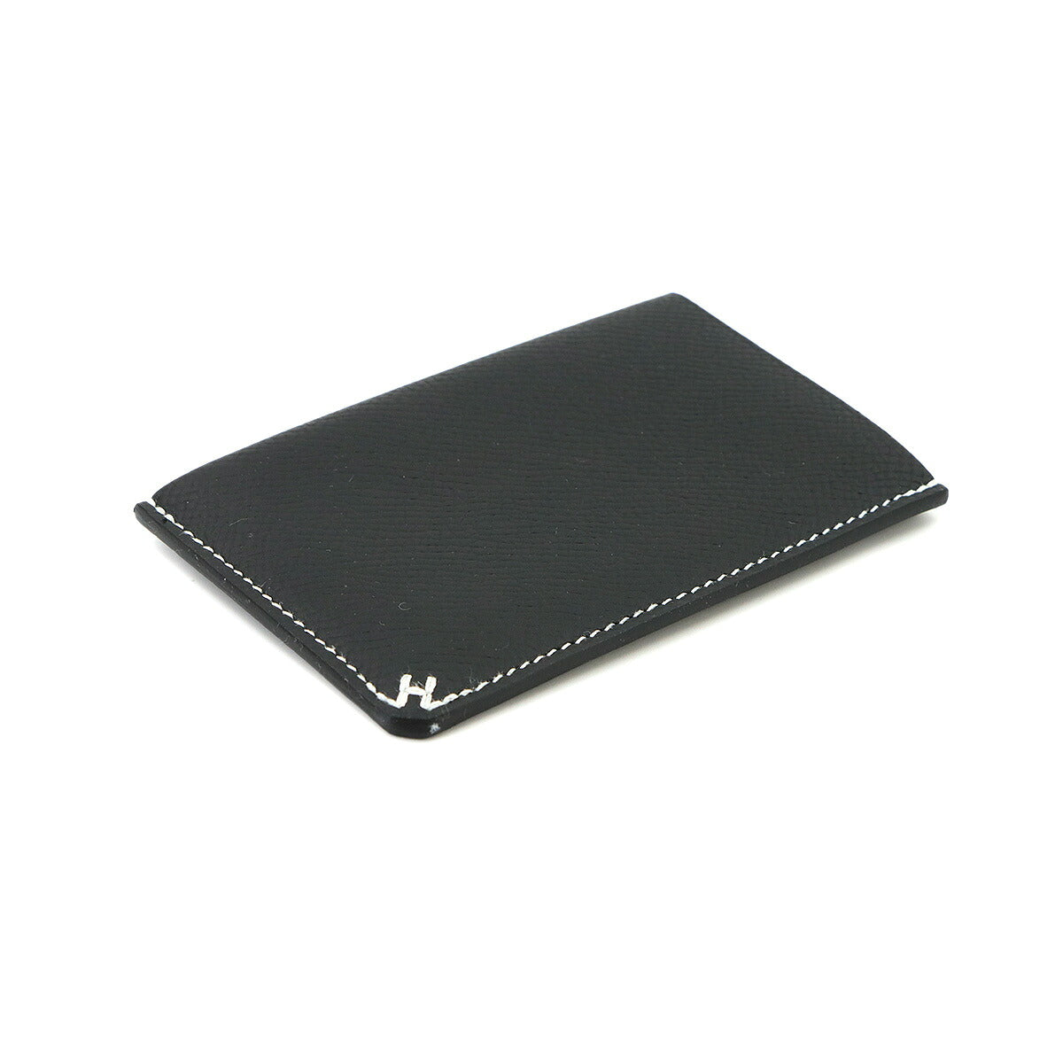 H Sellier Card Case Veau Epsom Black