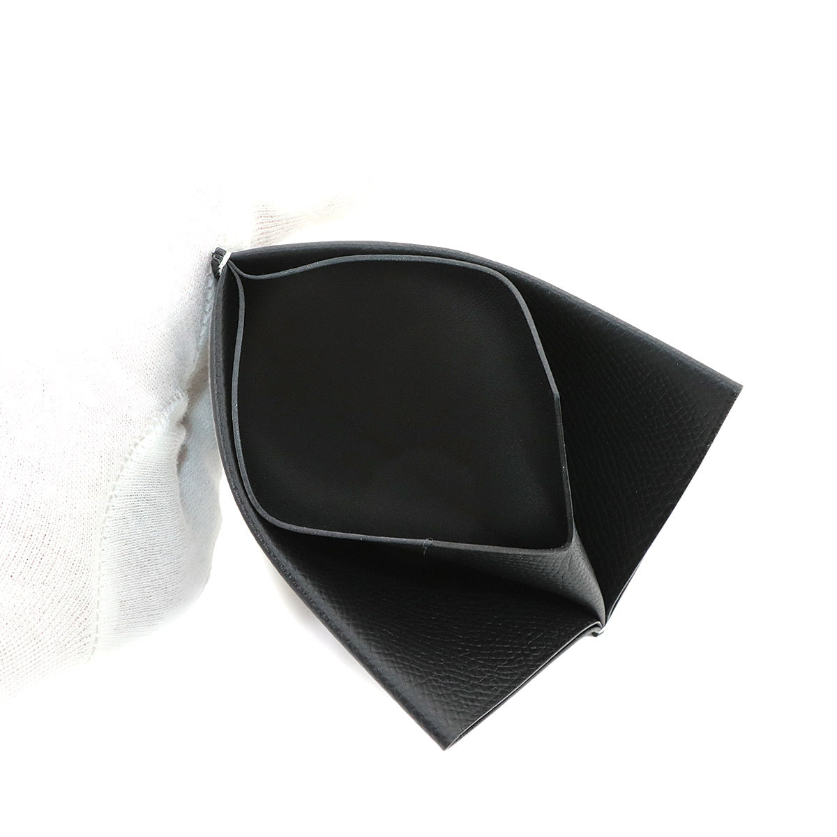 H Sellier Card Case Veau Epsom Black