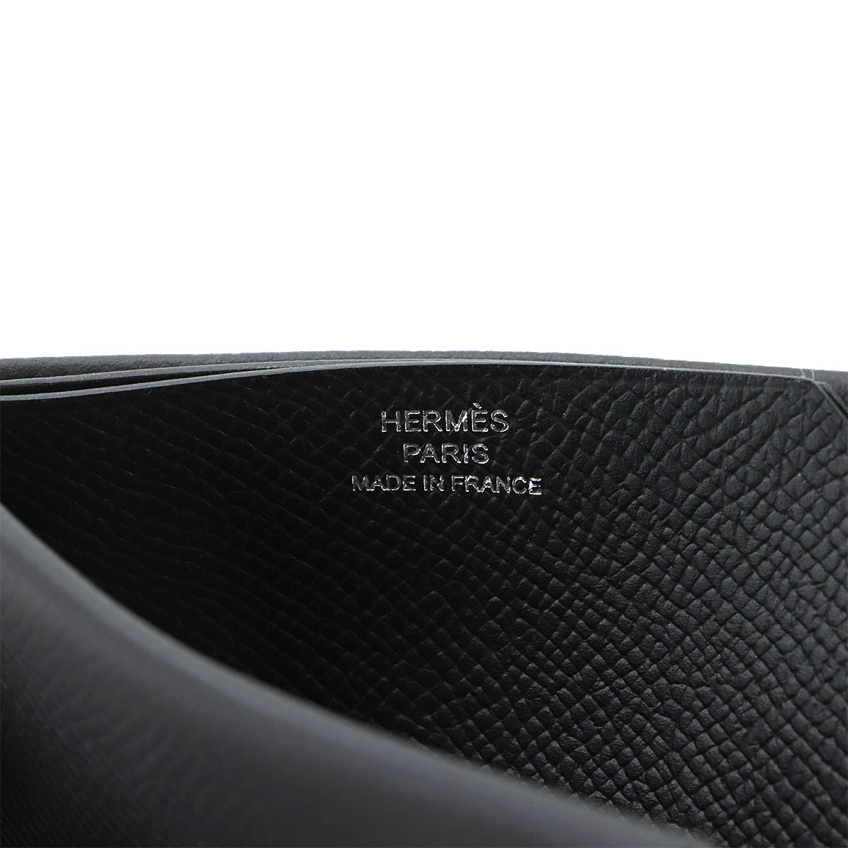 H Sellier Card Case Veau Epsom Black