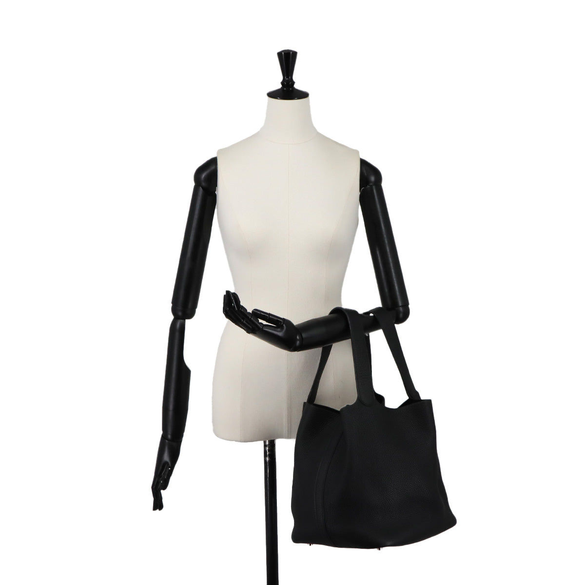 Picotin GM Hand Bag Taurillon Clemence Black Purse