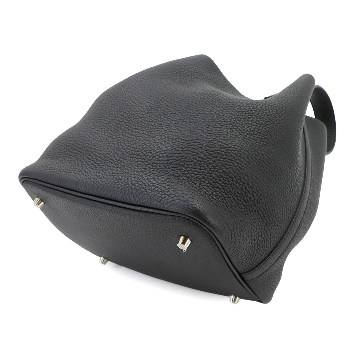 Picotin Lock MM Hand Bag Taurillon Clemence Black Purse