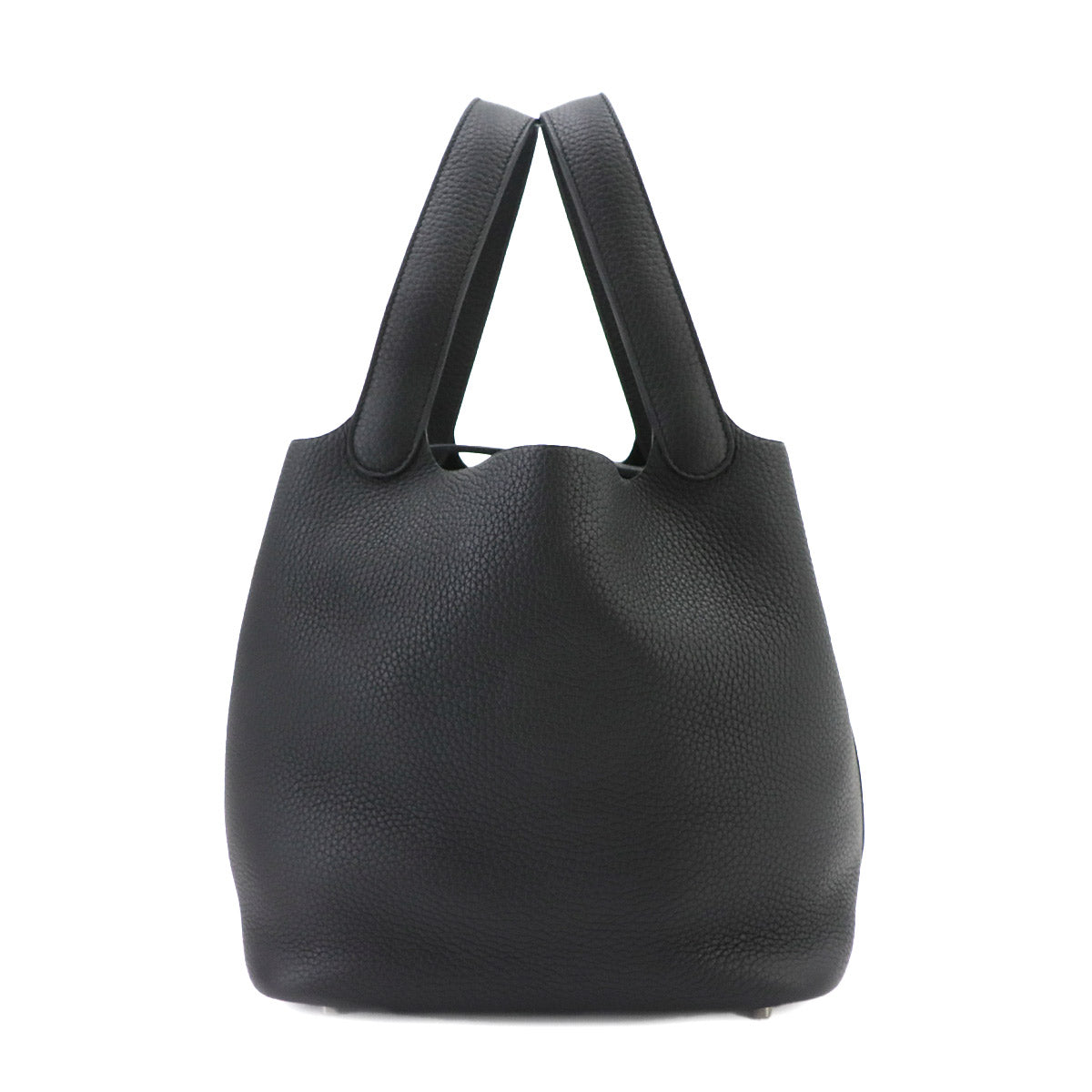 Picotin Lock MM Hand Bag Taurillon Clemence Black Purse