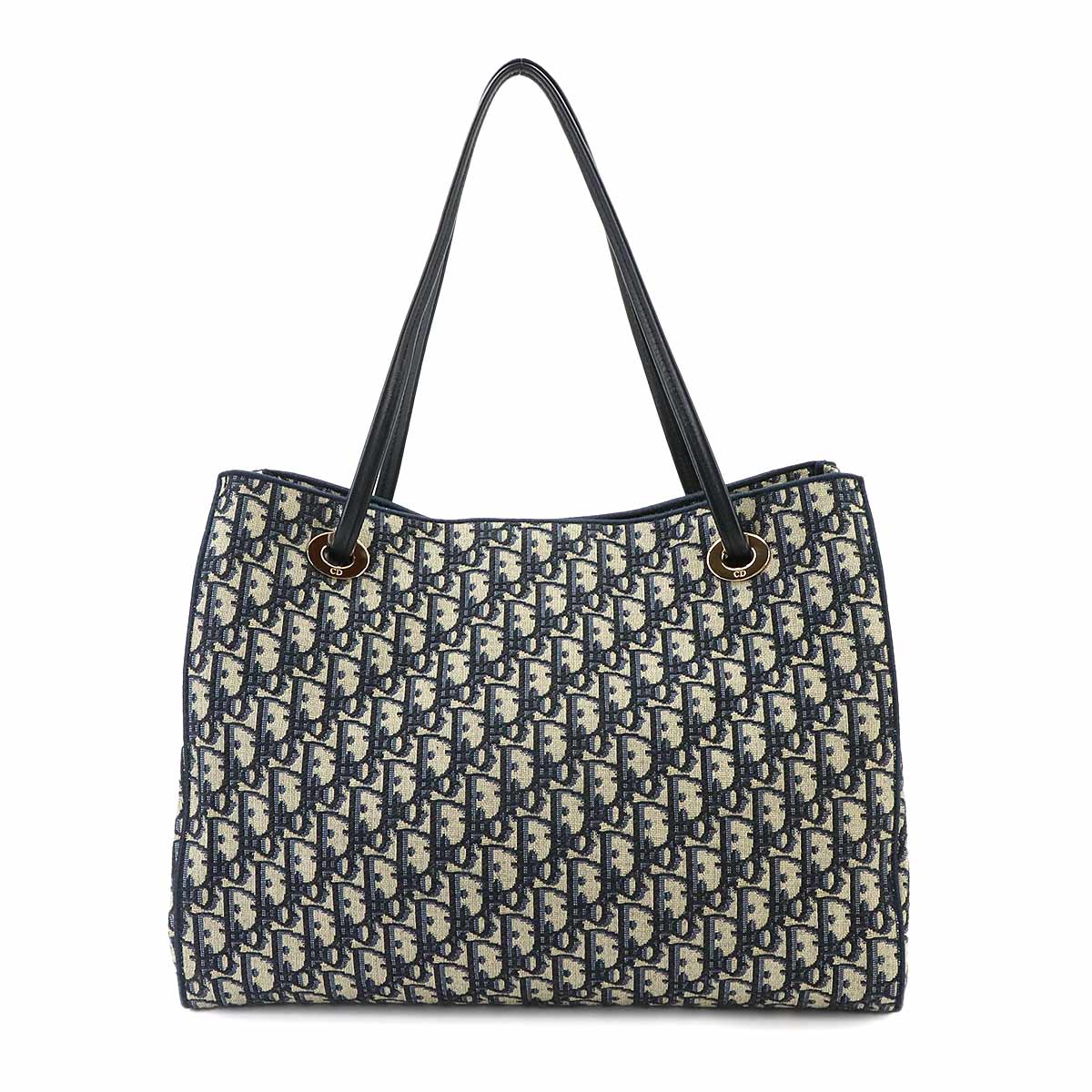 Oblique Promenade Shopping Tote Bag Medium Navy