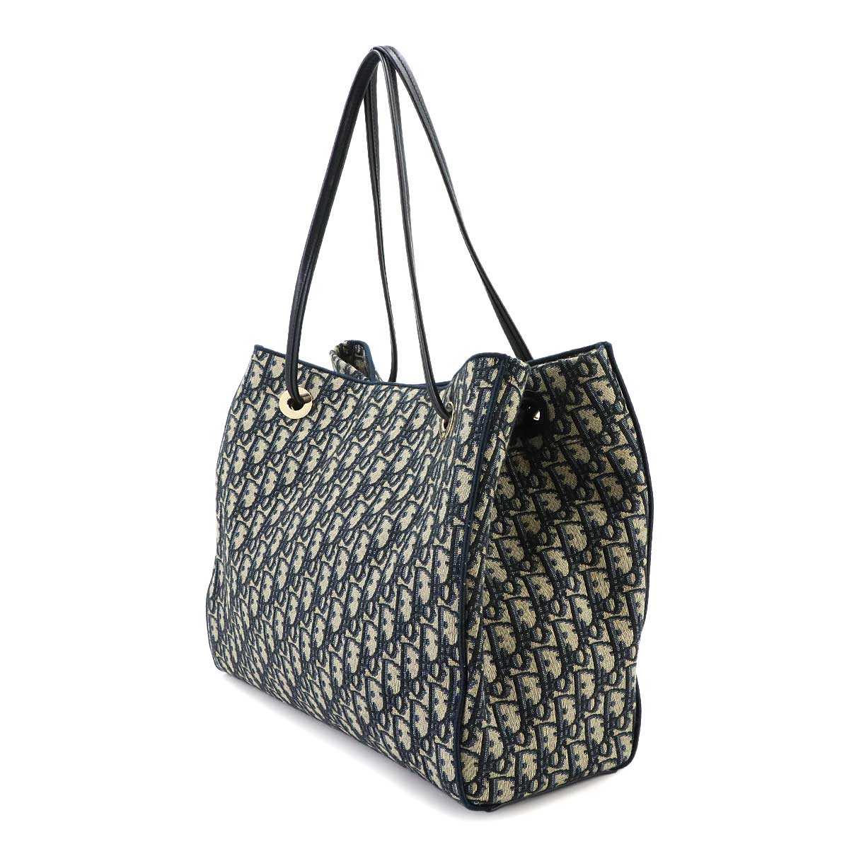 Oblique Promenade Shopping Tote Bag Medium Navy