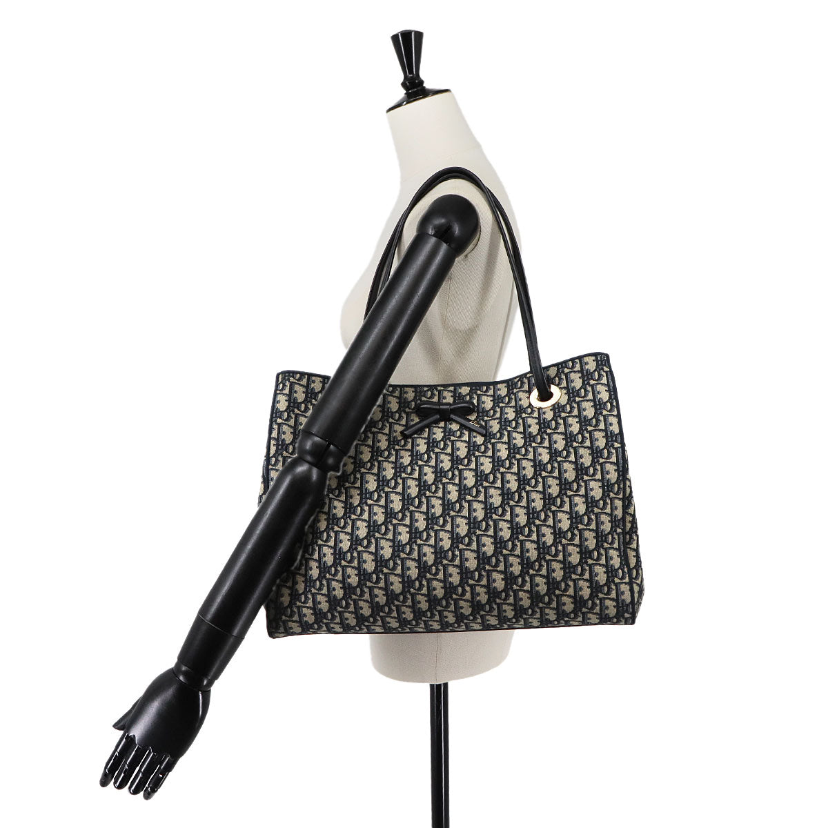 Oblique Promenade Shopping Tote Bag Medium Navy