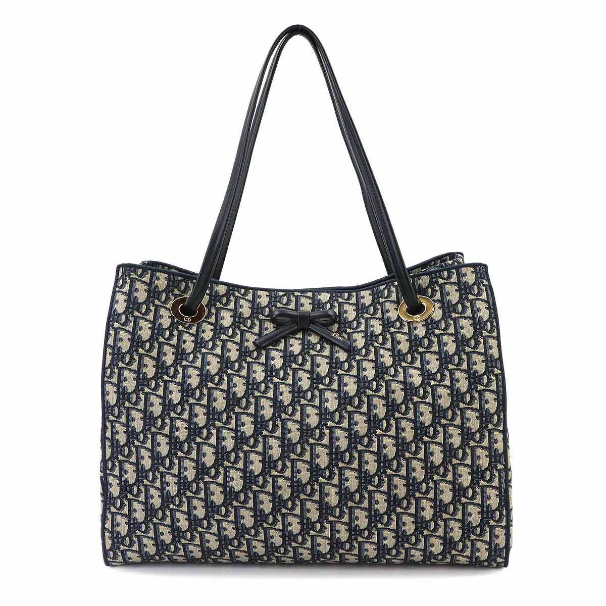 Oblique Promenade Shopping Tote Bag Medium Navy