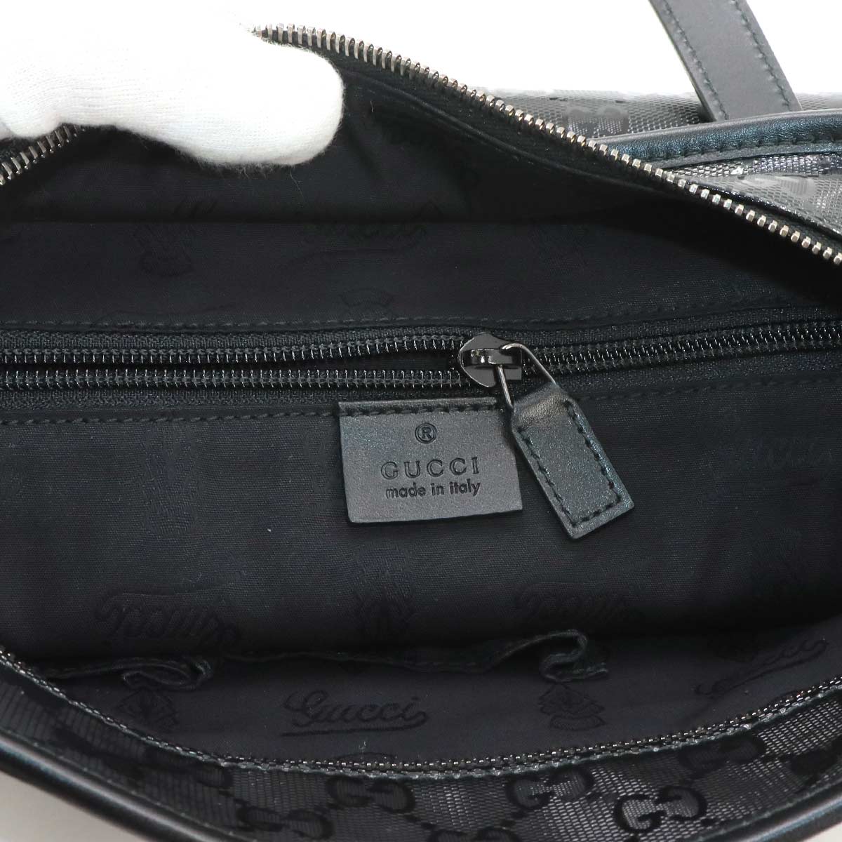GG Imprime Tote Bag PVC Leather Black 211138 Purse