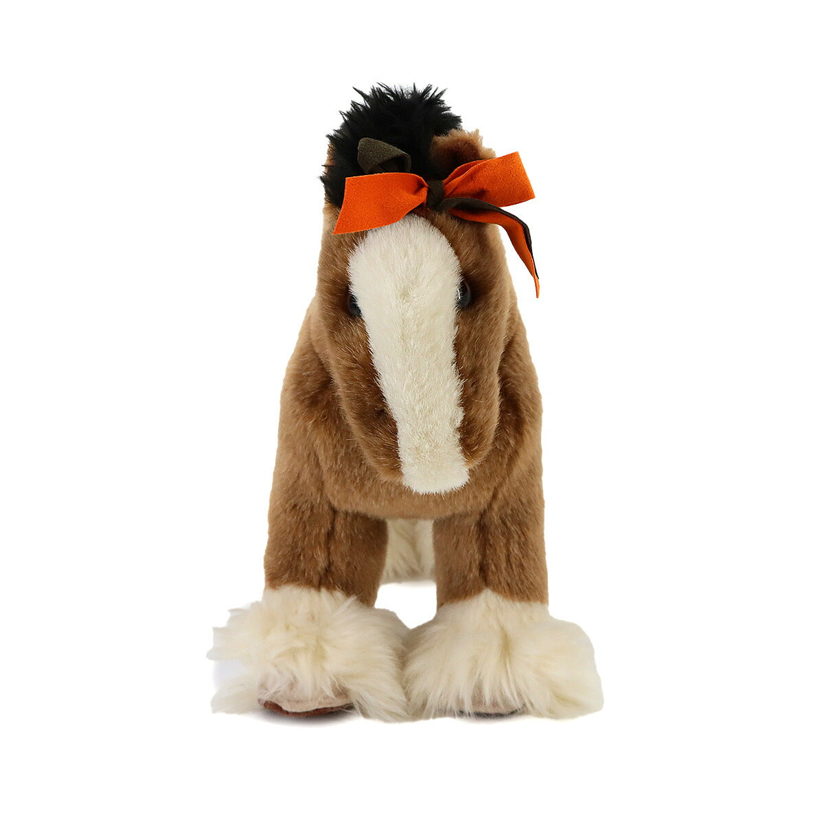 Cheval Hermy PPM Plush Doll Toy Horse Brown White Black Orange
