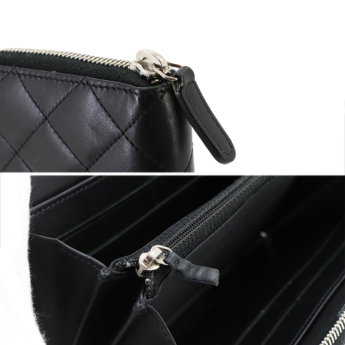 Simply CC Long Zipped Wallet Leather Enamel Black Purse
