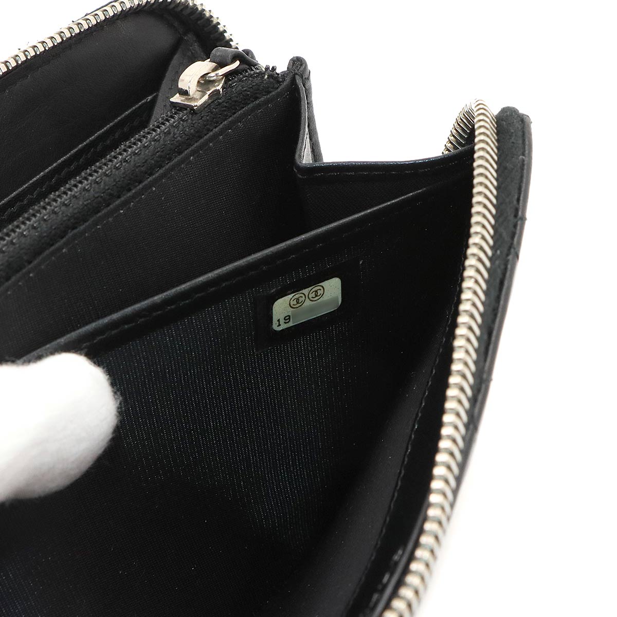 Simply CC Long Zipped Wallet Leather Enamel Black Purse
