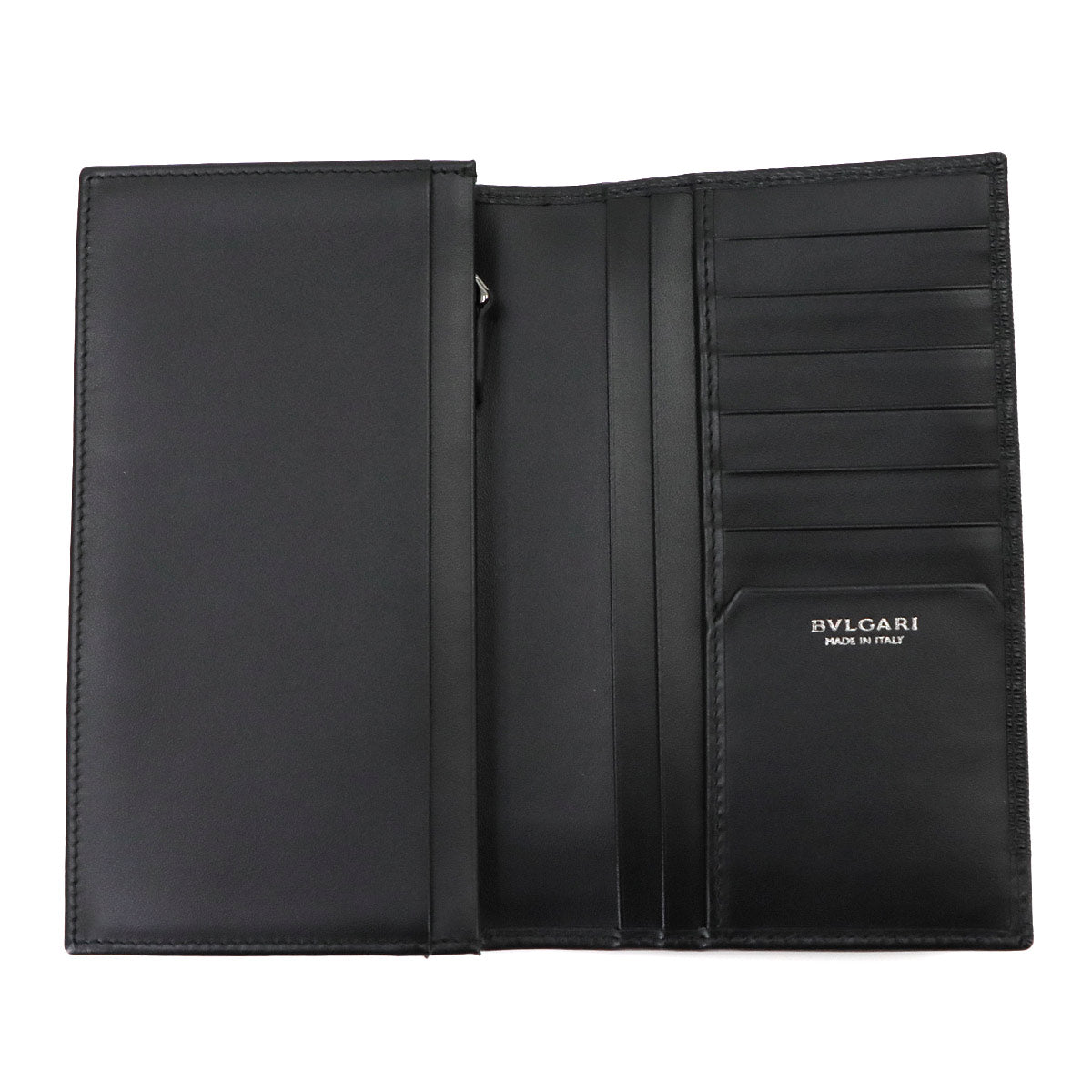 Serpenti Scaglie Man Long Wallet Leather Black 280922 Purse