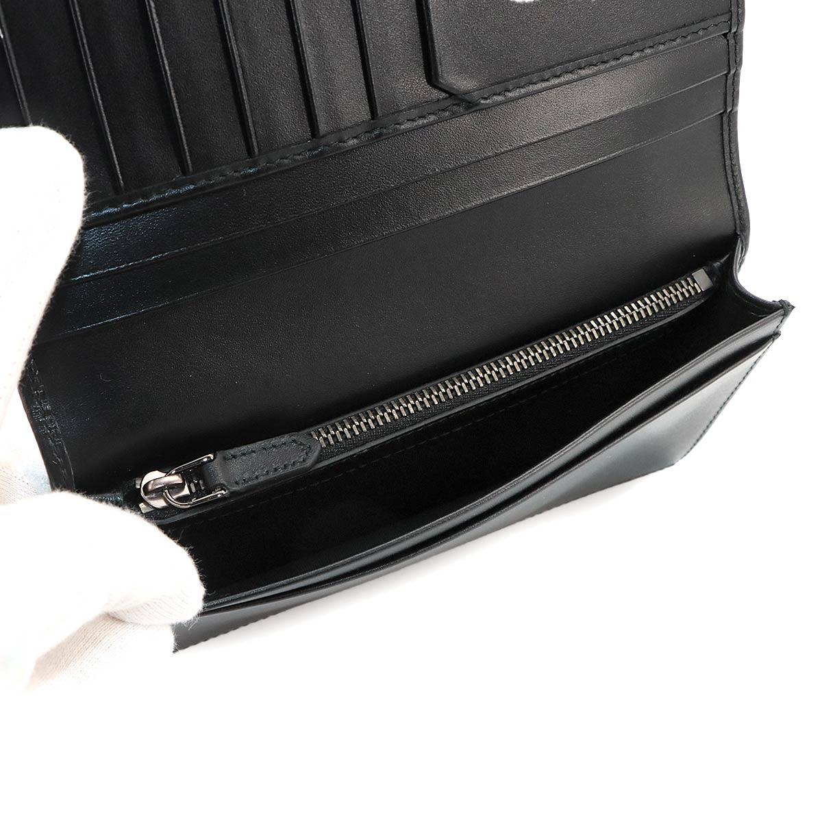 Serpenti Scaglie Man Long Wallet Leather Black 280922 Purse