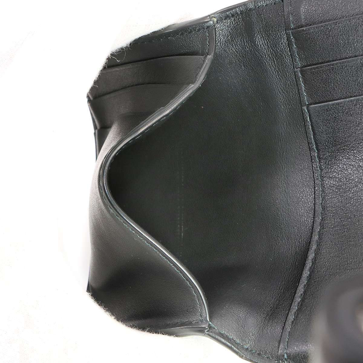 Intrecciato Cassette Flap Card Case Leather Black 748053