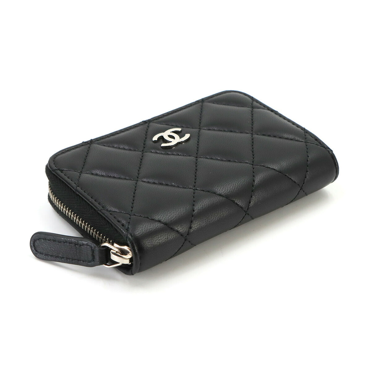 Matelasse Coin Case Purse Wallet Leather Black A69271