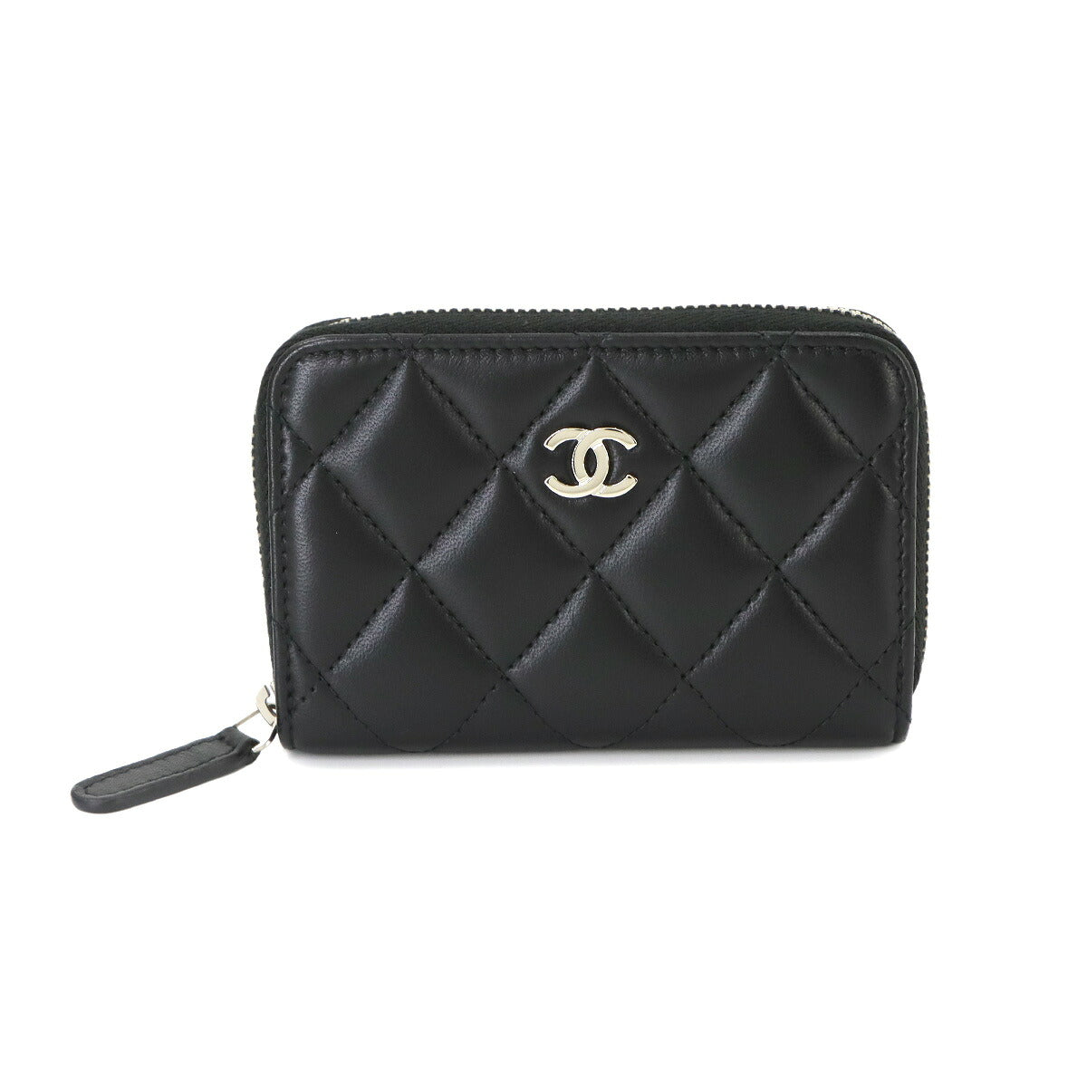 Matelasse Coin Case Purse Wallet Leather Black A69271