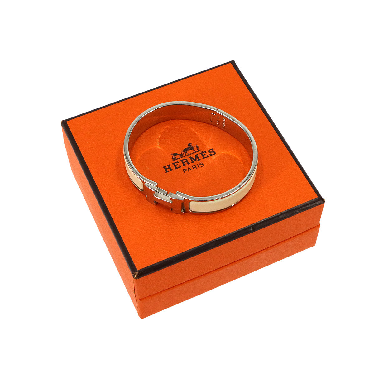 Clic H PM Bangle Silver White Accessory
