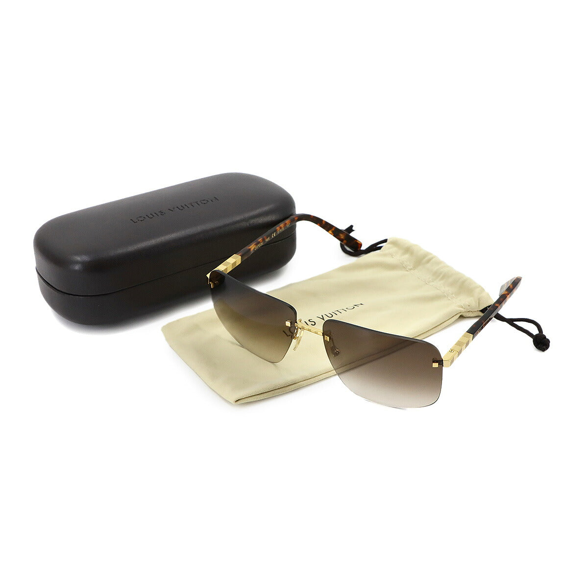 Attraction Rimless Sunglasses Brown Z0703U Eyewear