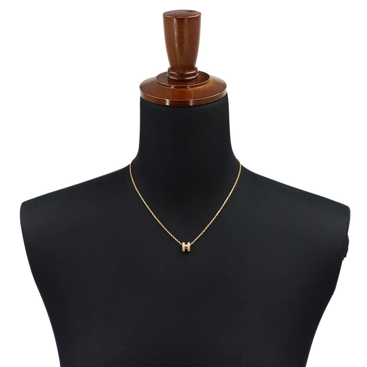 Mini Pop H Chain Necklace Marron grace Gold Accessory