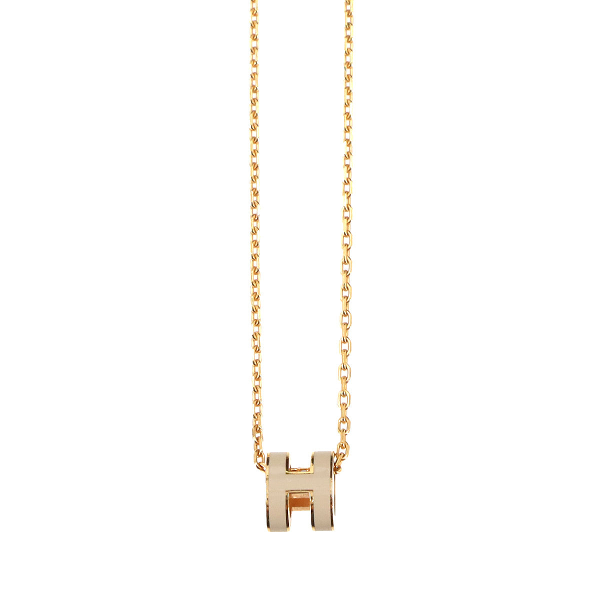 Mini Pop H Chain Necklace Marron grace Gold Accessory