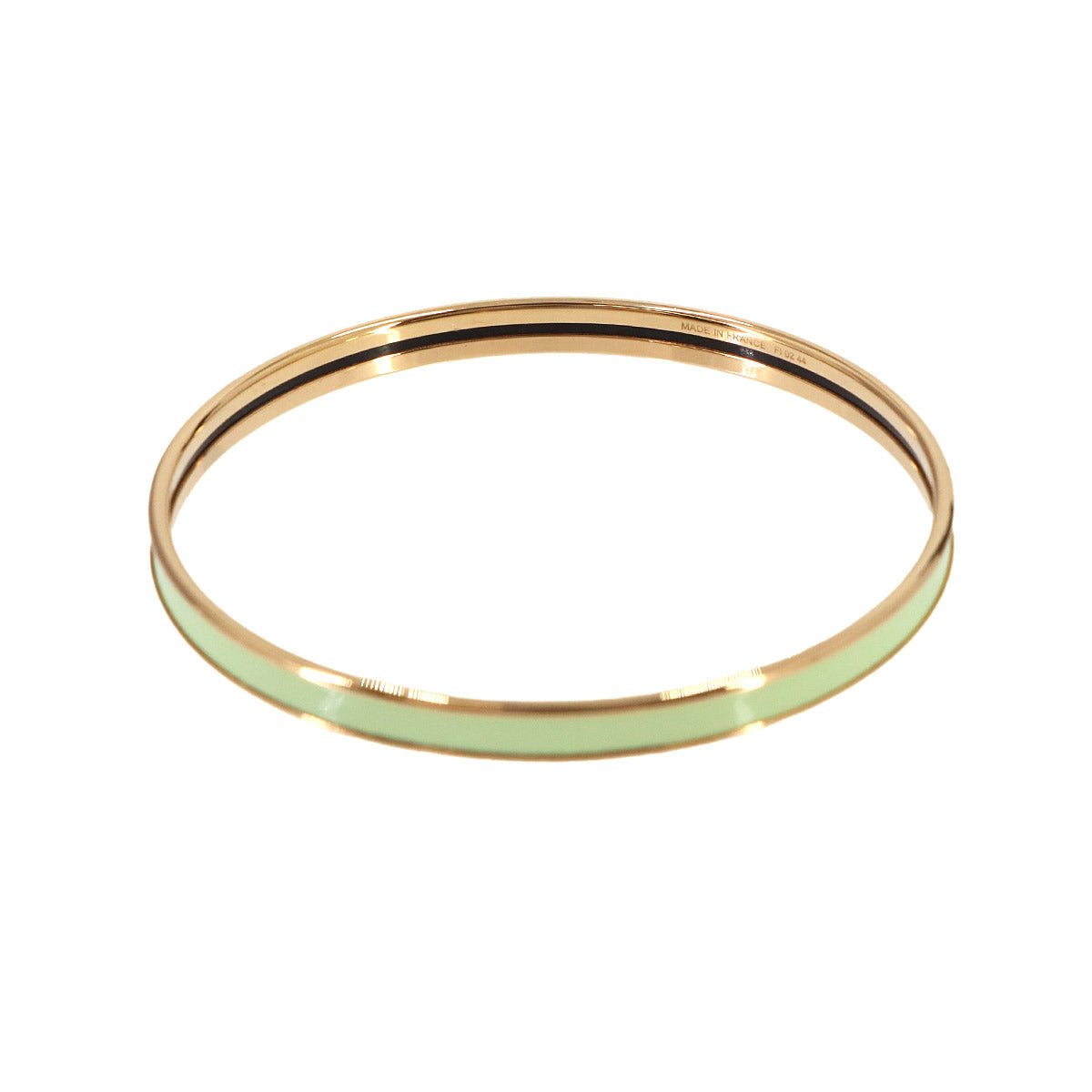 Uni Enamel Bangle Bracelet Green Gold Accessory