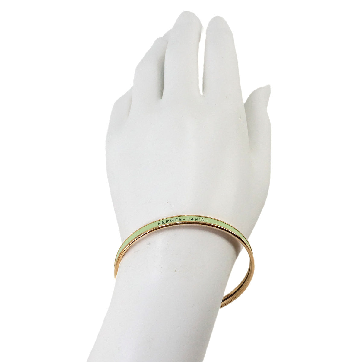 Uni Enamel Bangle Bracelet Green Gold Accessory