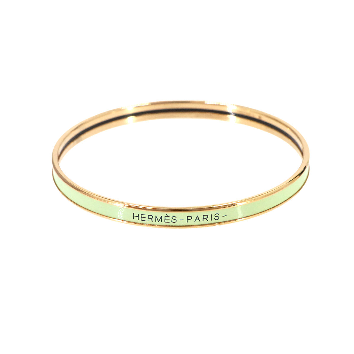Uni Enamel Bangle Bracelet Green Gold Accessory