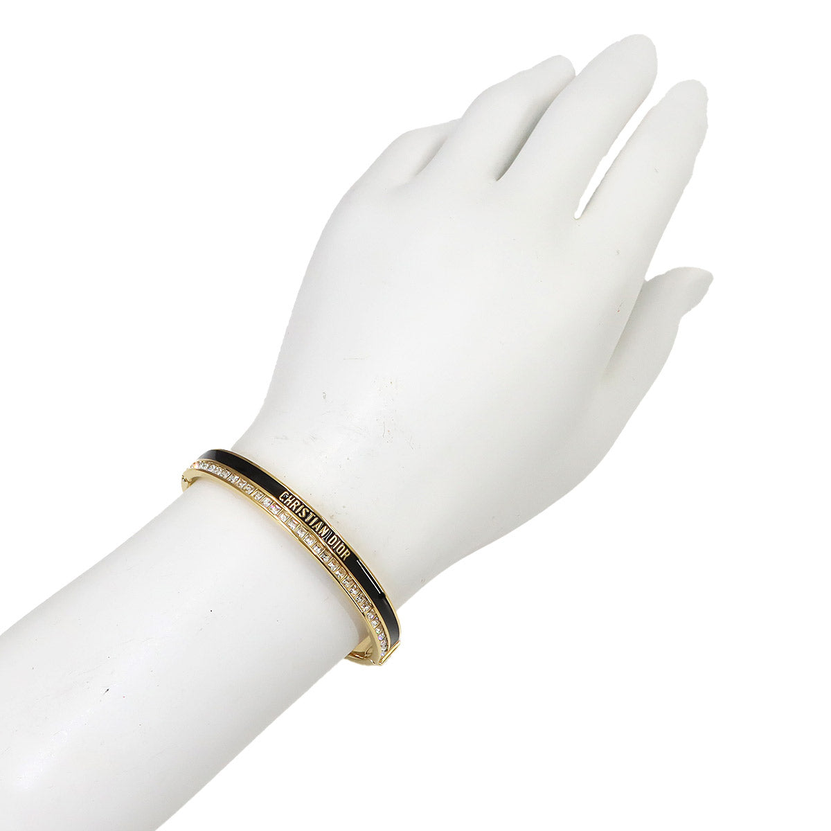 Night Code Bangle Gold Black Rhinestone Accessory