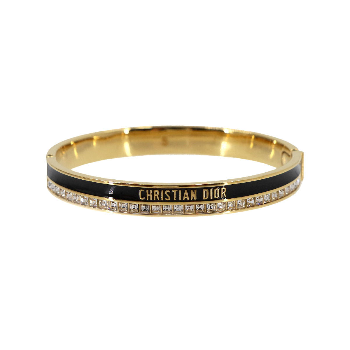 Night Code Bangle Gold Black Rhinestone Accessory