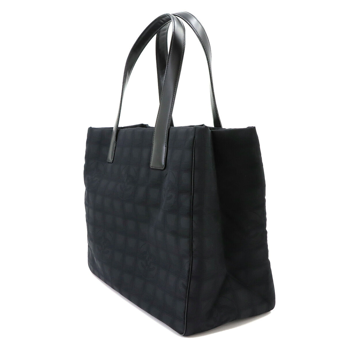 New Travel Line Tote MM Bag Nylon Jacquard Leather Black A15991