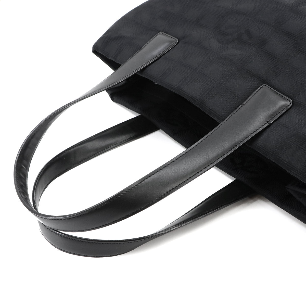 New Travel Line Tote MM Bag Nylon Jacquard Leather Black A15991