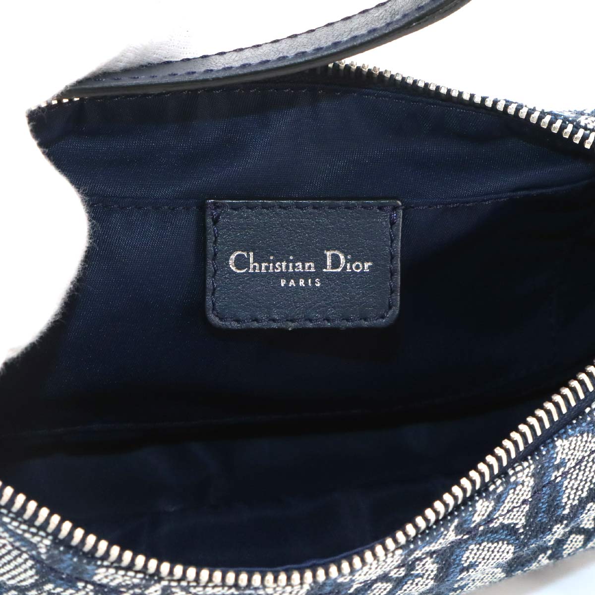 Trotter Shoulder Bag Canvas Leather Navy