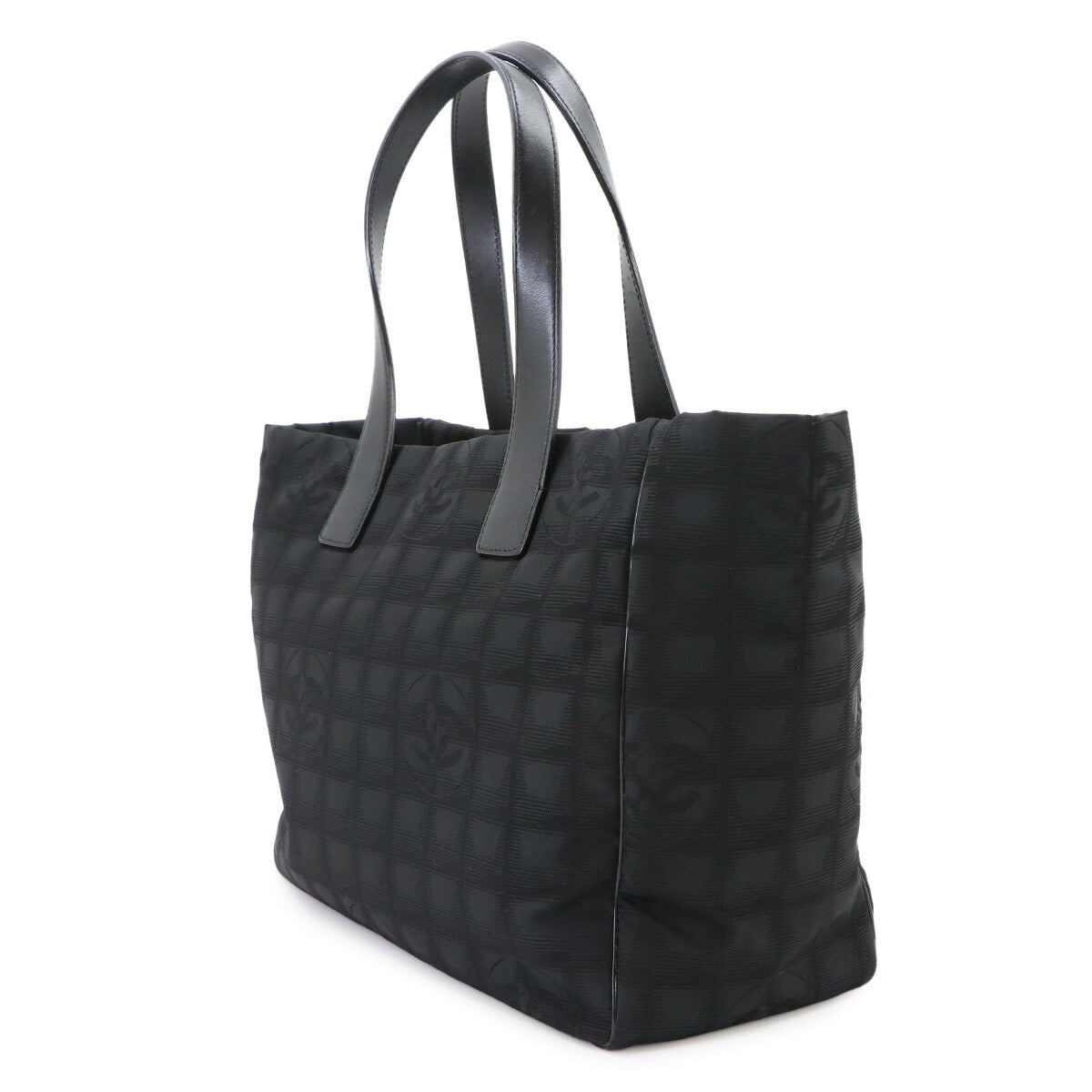 New Travel Line Tote MM Bag Nylon Jacquard Leather Black A15991