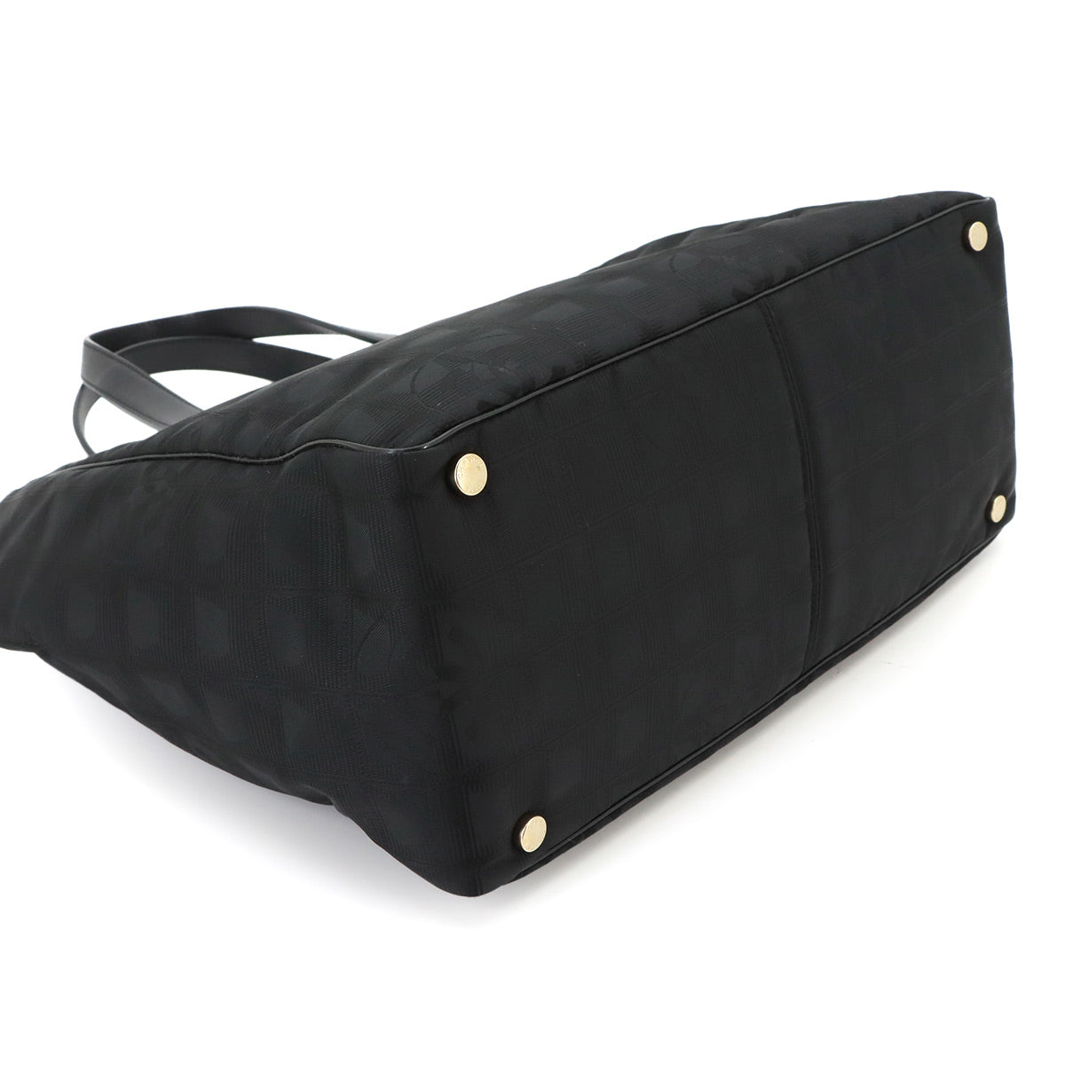 New Travel Line Tote MM Bag Nylon Jacquard Leather Black A15991