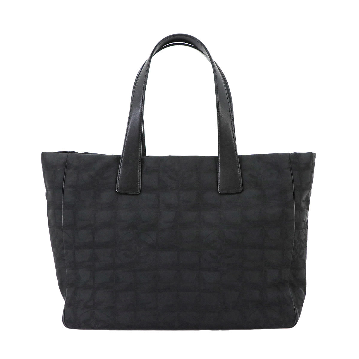 New Travel Line Tote MM Bag Nylon Jacquard Leather Black A15991