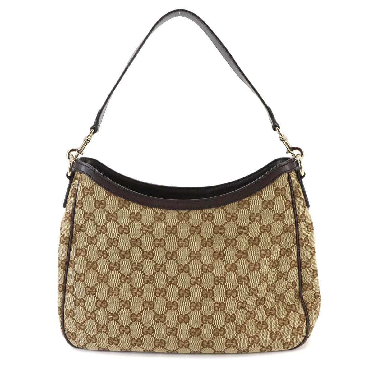GG Canvas Shoulder Bag Leather Beige Brown 388921 Purse