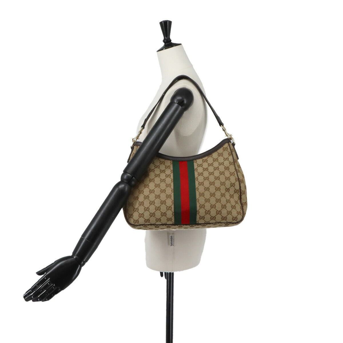 GG Canvas Shoulder Bag Leather Beige Brown 388921 Purse