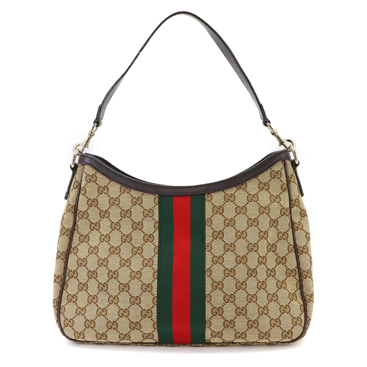 GG Canvas Shoulder Bag Leather Beige Brown 388921 Purse
