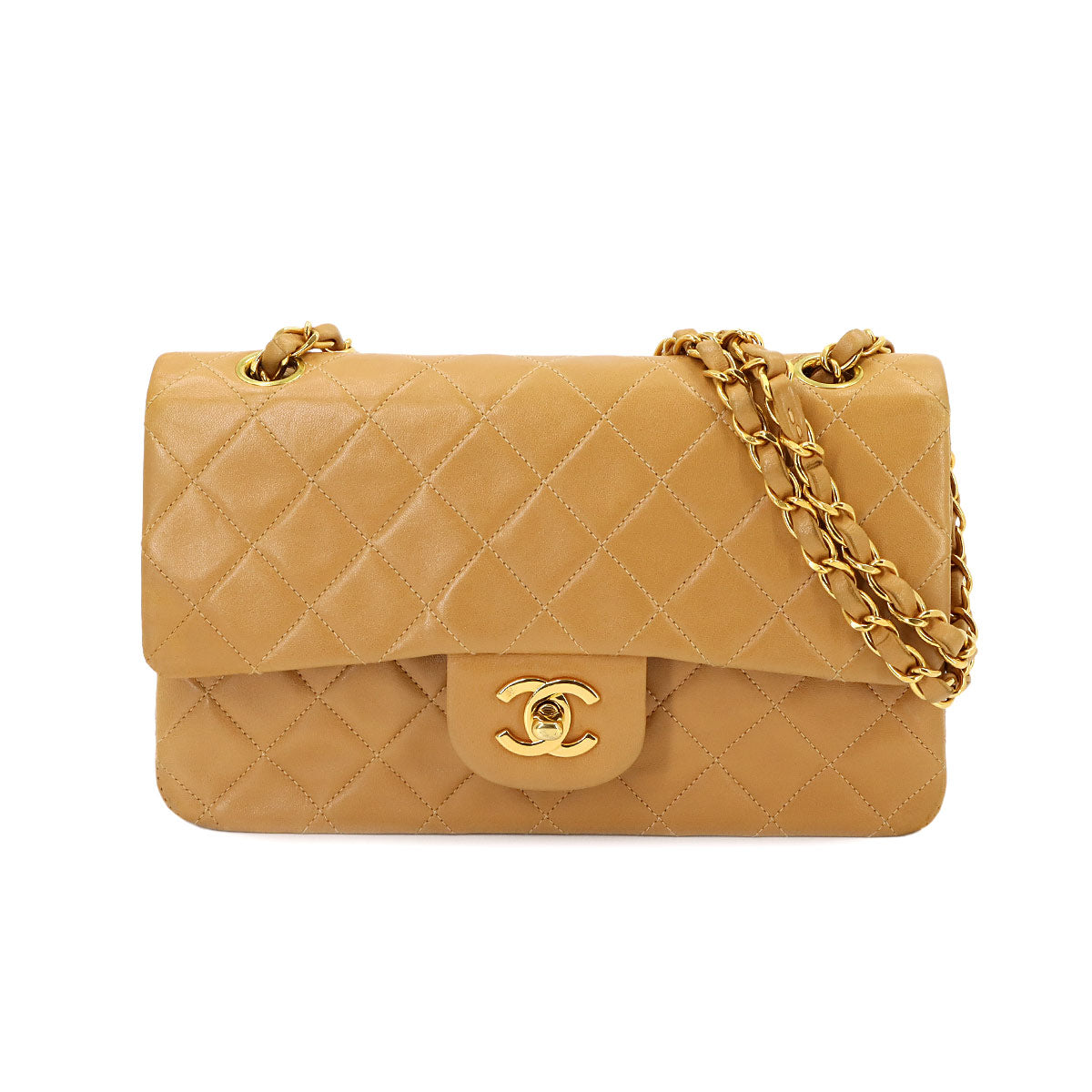 Matelasse 23 Chain Shoulder Bag Leather Light brown A01113