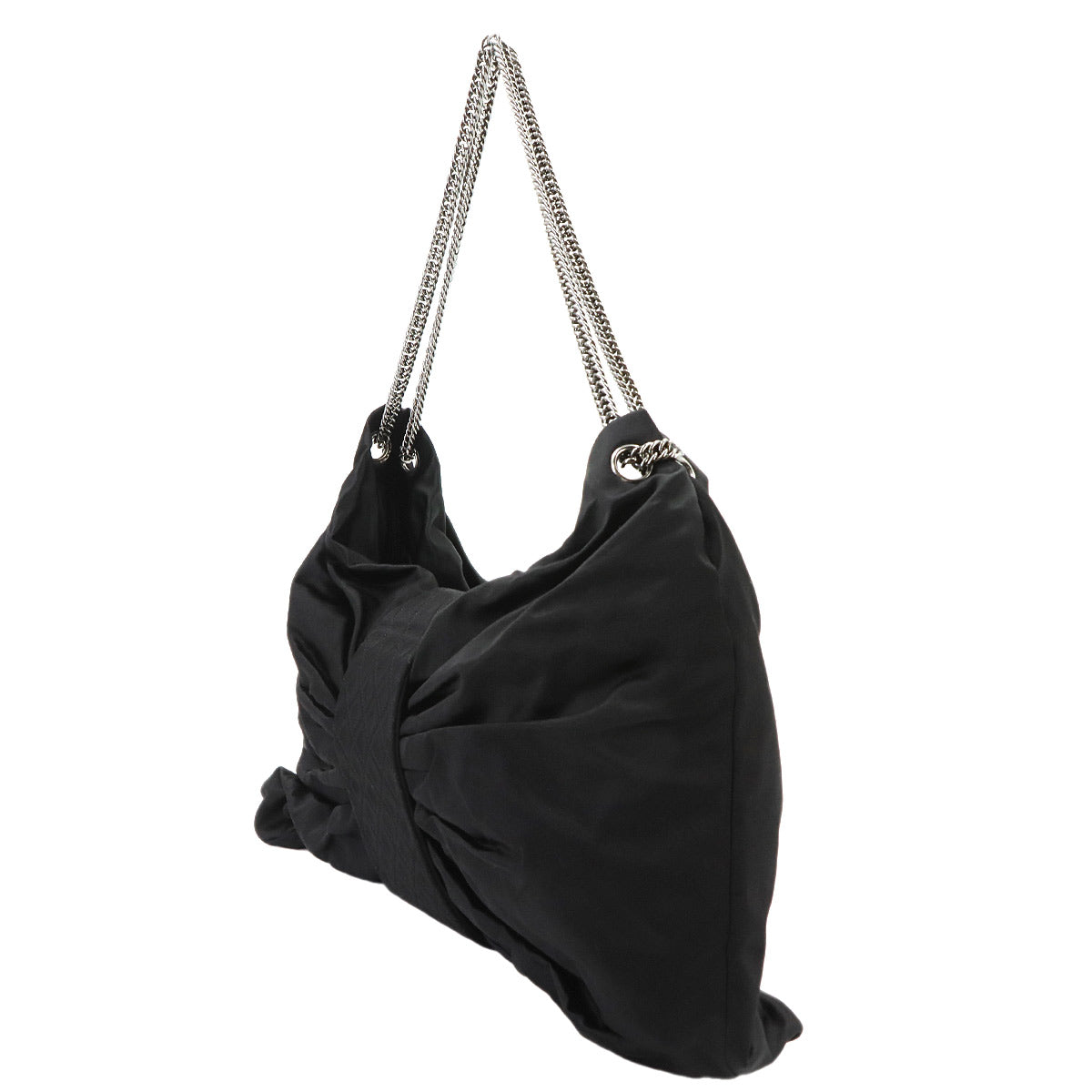 2.55 Ribbon Chain Shoulder Bag Satin Black Purse