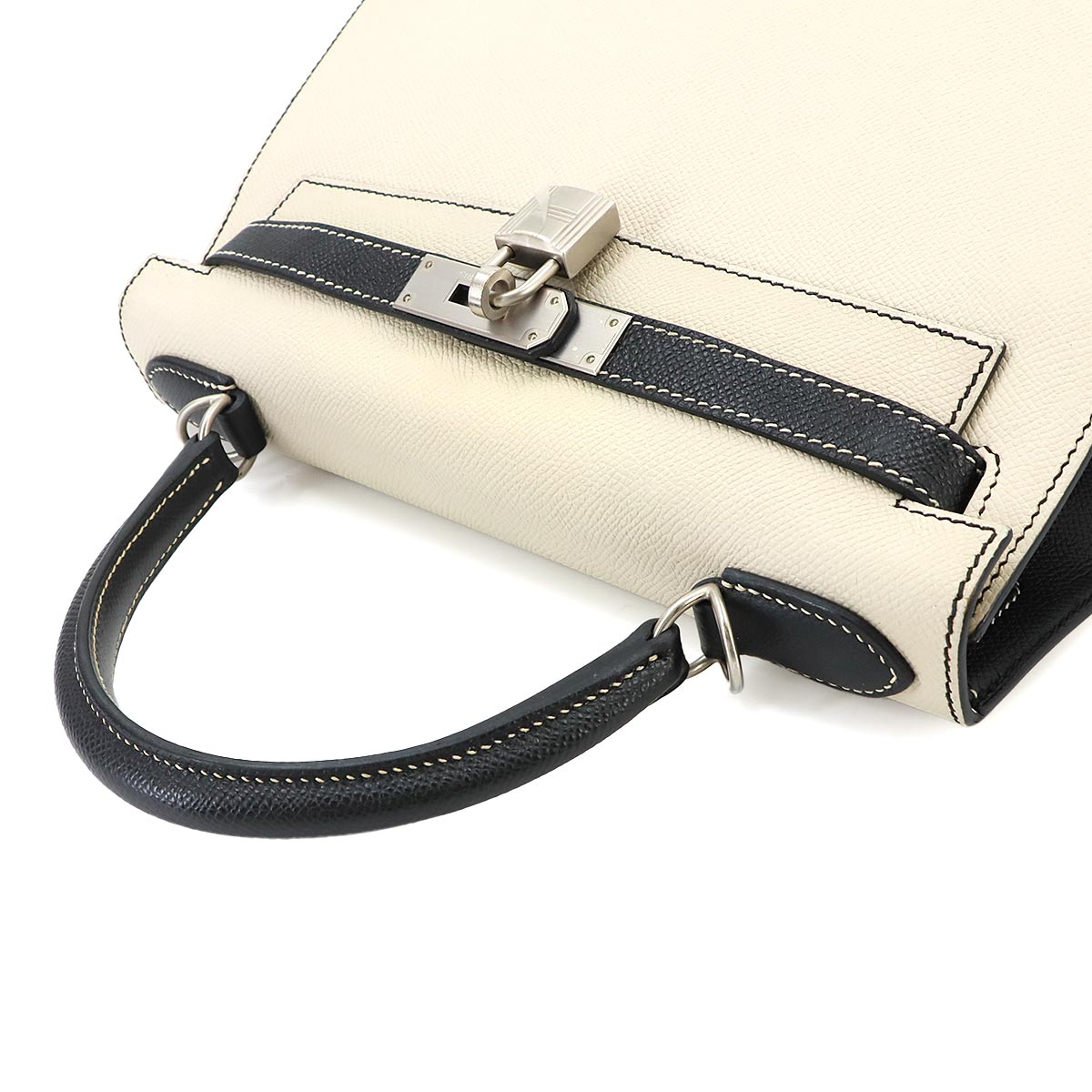 Kelly 28 SPO Hand Shoulder Bag Veau Epsom Black Craie