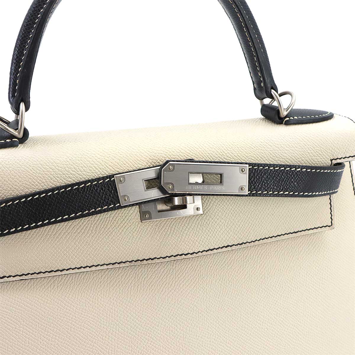 Kelly 28 SPO Hand Shoulder Bag Veau Epsom Black Craie
