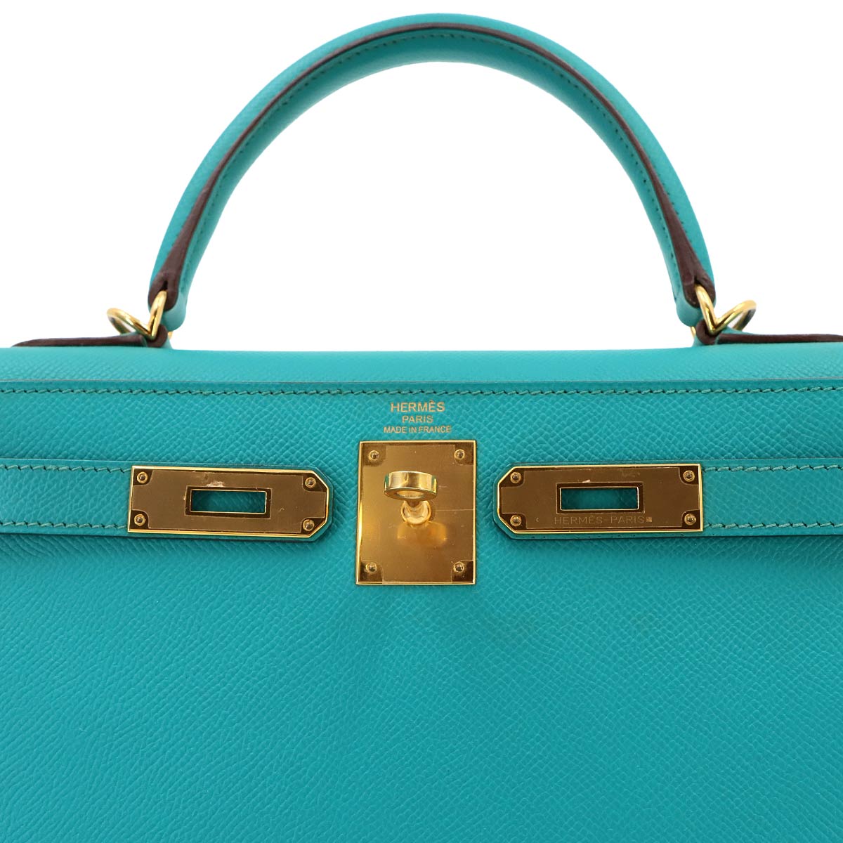 Kelly 28 2way Hand Shoulder Bag Epsom Bleu Paon