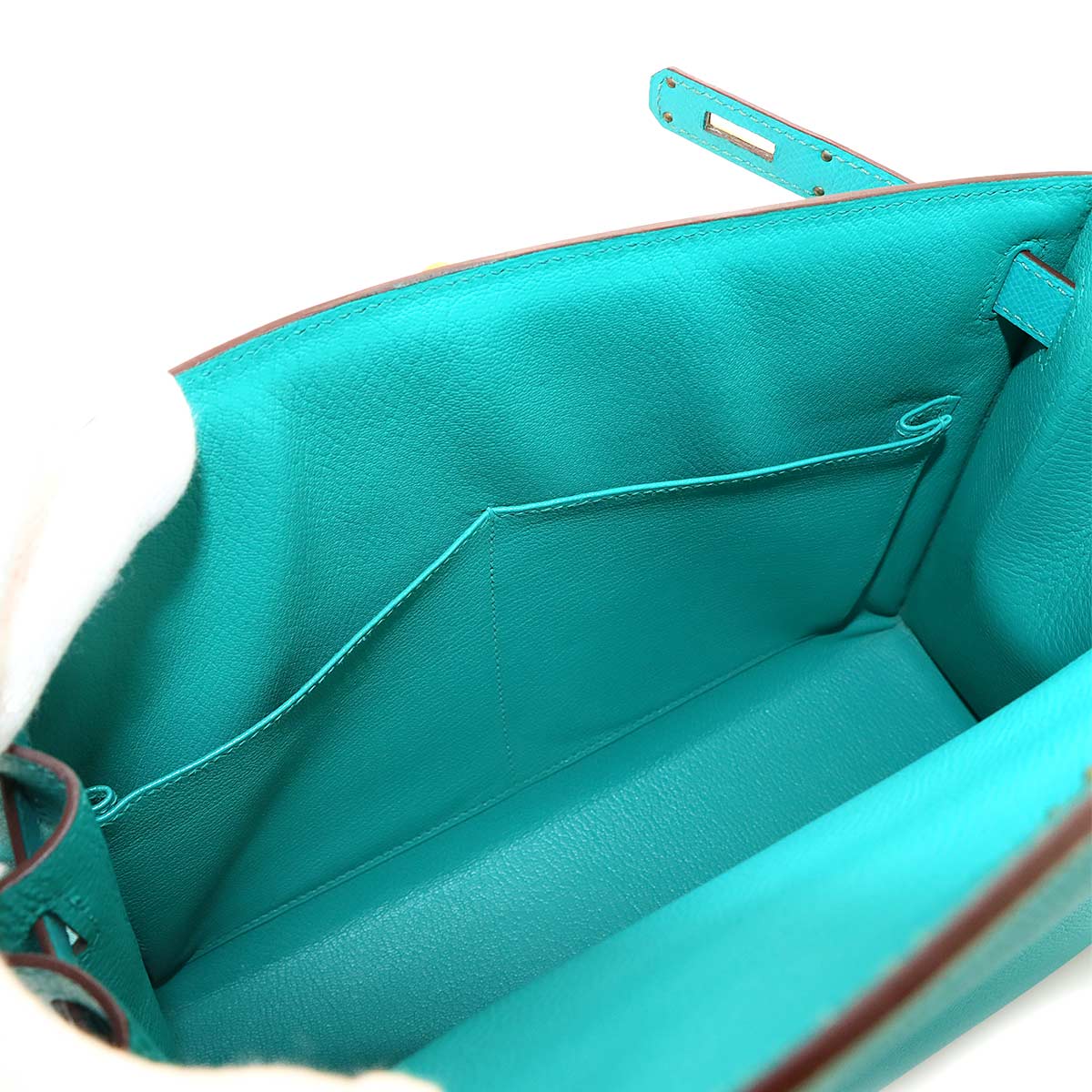 Kelly 28 2way Hand Shoulder Bag Epsom Bleu Paon