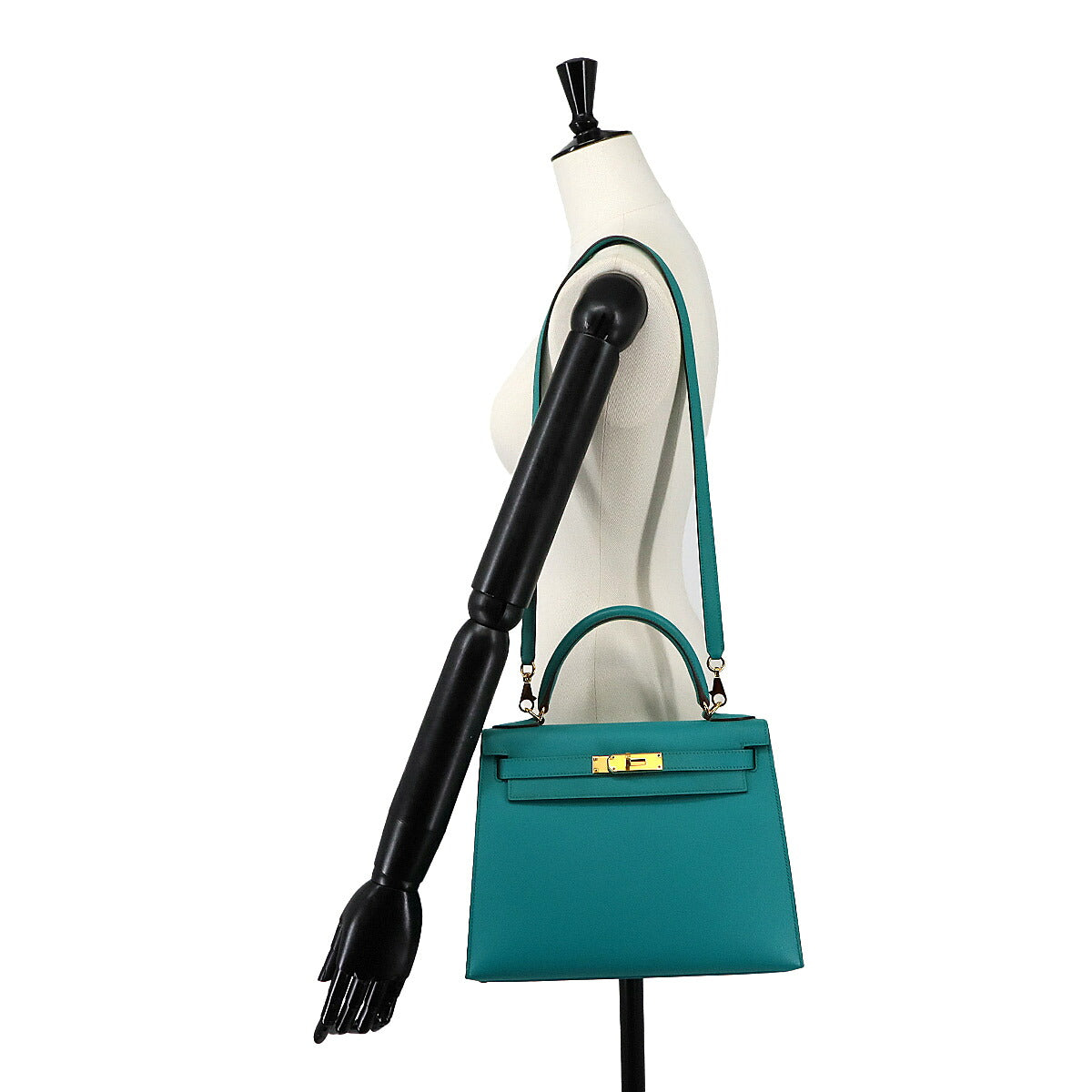 Kelly 28 2way Hand Shoulder Bag Epsom Bleu Paon