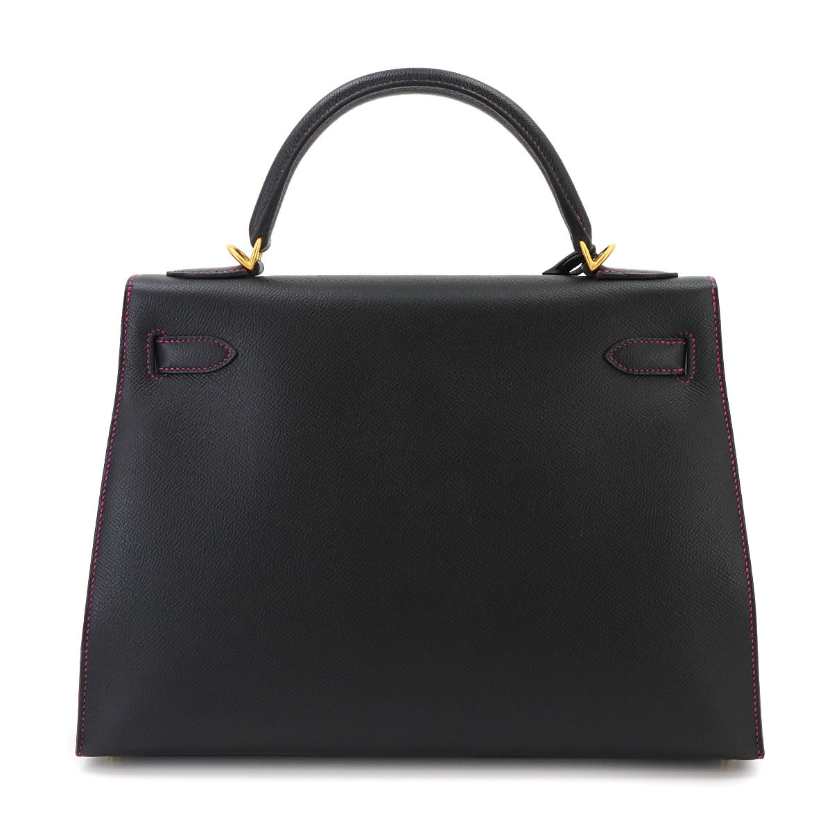 Kelly 32 Hand Shoulder Bag Veau Epsom Black Rose Mexico